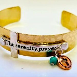 Brass Serenity Prayer Cuff Bracelet